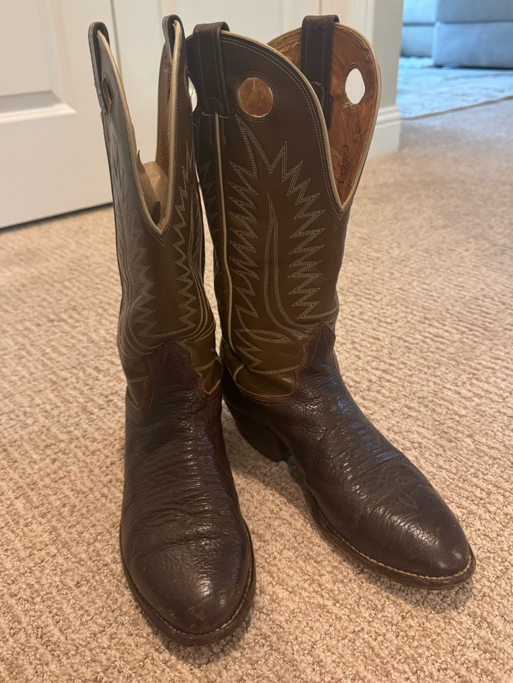 Nacona Men's Brown Western Cowboy Boots - Classic Pull-On Style
